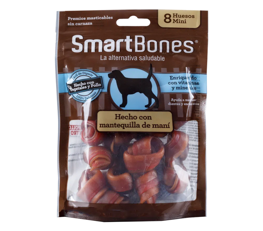 Snack para perro Smartbones Mantequilla de Maní 8pk