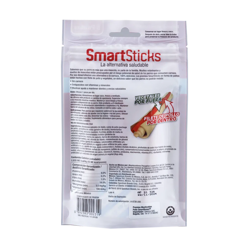 Snack para perro Smartbones Pollo 5pk