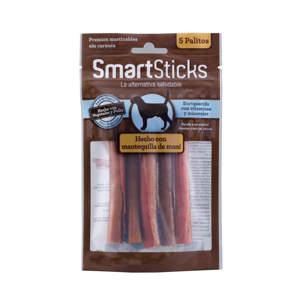 Snack para perro Smartsticks Mantequilla de Maní 5 Und