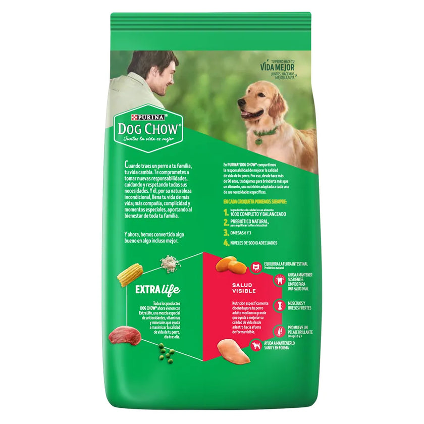 Alimento para perro adulto DOG CHOW medianos y grandes sabor carne y pollo
