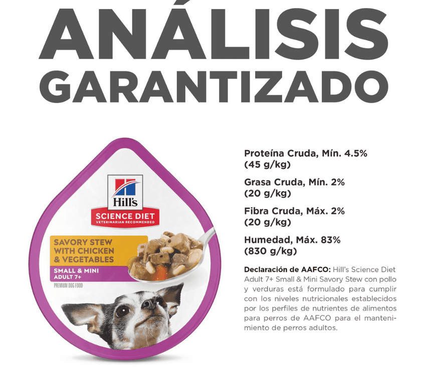 Hill's 7+ alimento húmedo para perro senior raza pequeña sabor pollo 99g