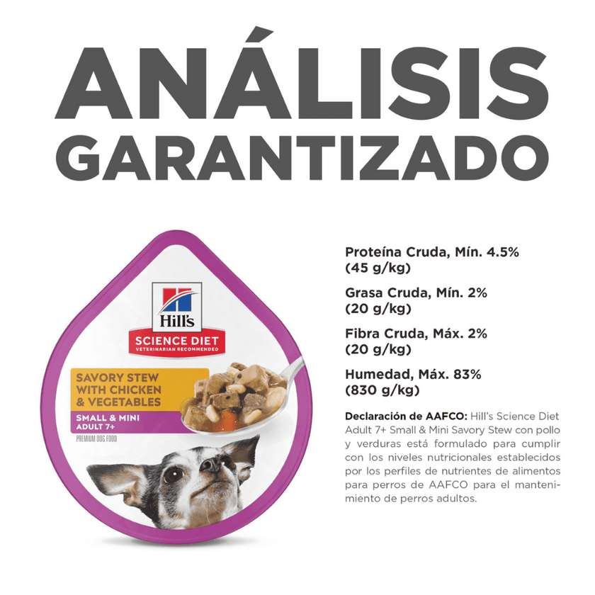 Hill's 7+ alimento húmedo para perro senior raza pequeña sabor pollo 99g