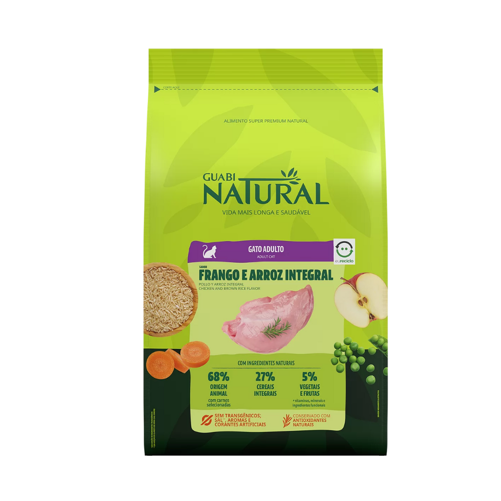 Alimento para Gatos Adultos Guabi Natural - Pollo y Arroz Integral