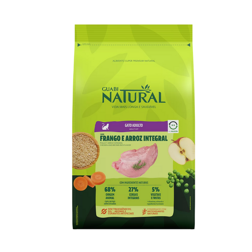 Alimento para Gatos Adultos Guabi Natural - Pollo y Arroz Integral