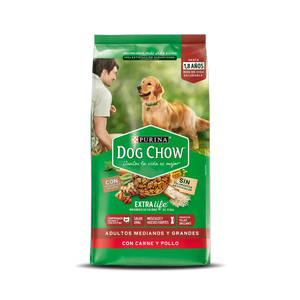 Alimento para perro adulto DOG CHOW medianos y grandes sabor carne y pollo