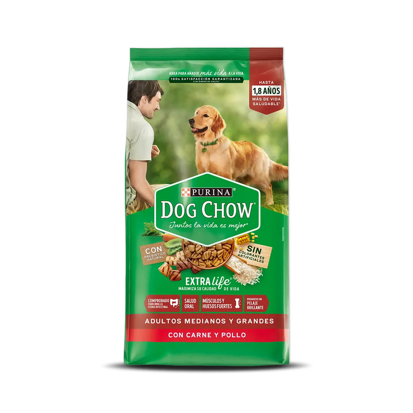 Alimento para perro adulto DOG CHOW medianos y grandes sabor carne y pollo