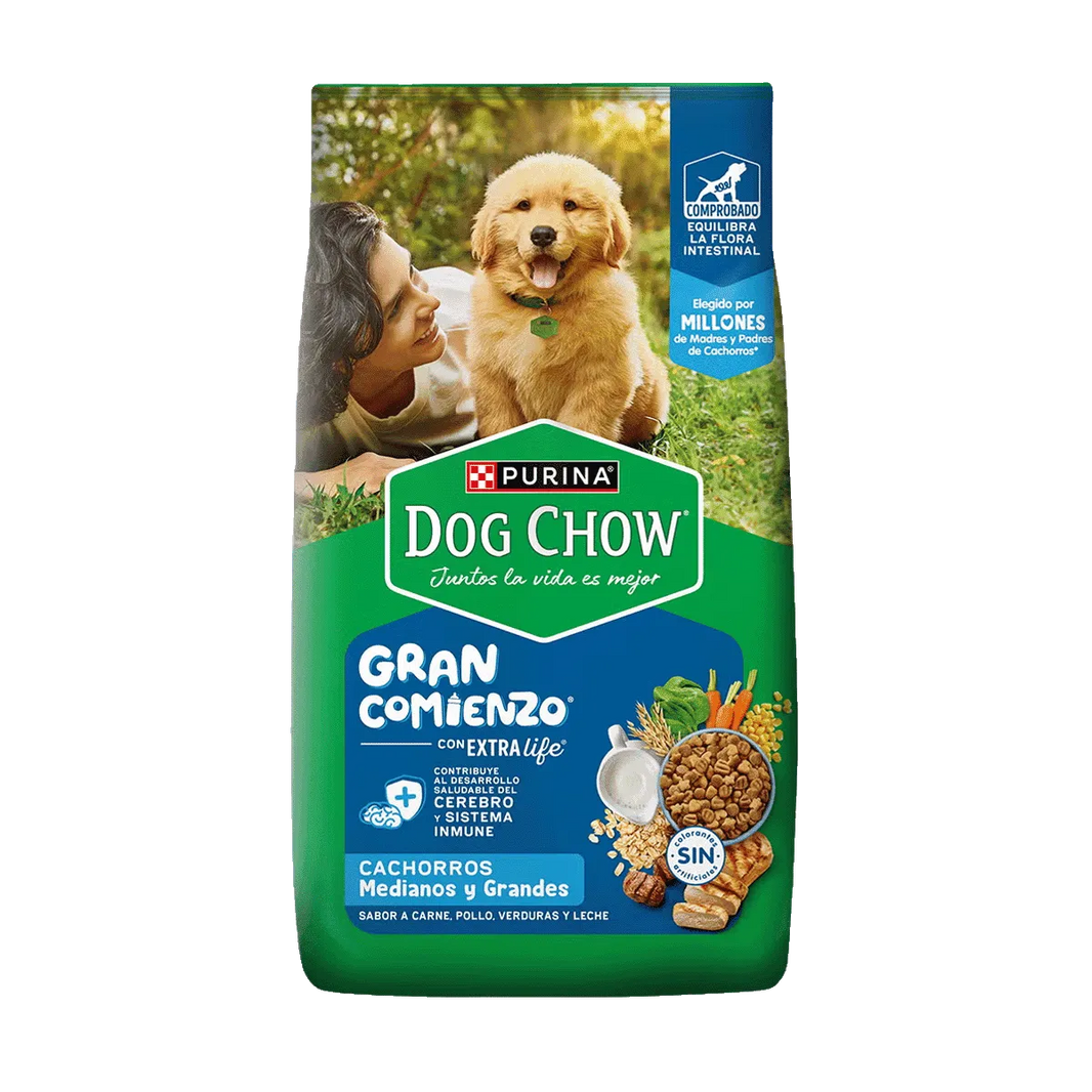 Alimento para perros cachorros DOG CHOW medianos y grandes Extra Life