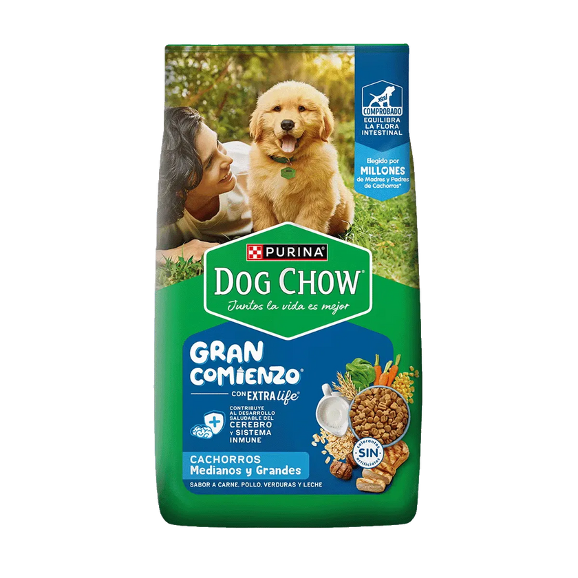 Alimento para perros cachorros DOG CHOW medianos y grandes Extra Life