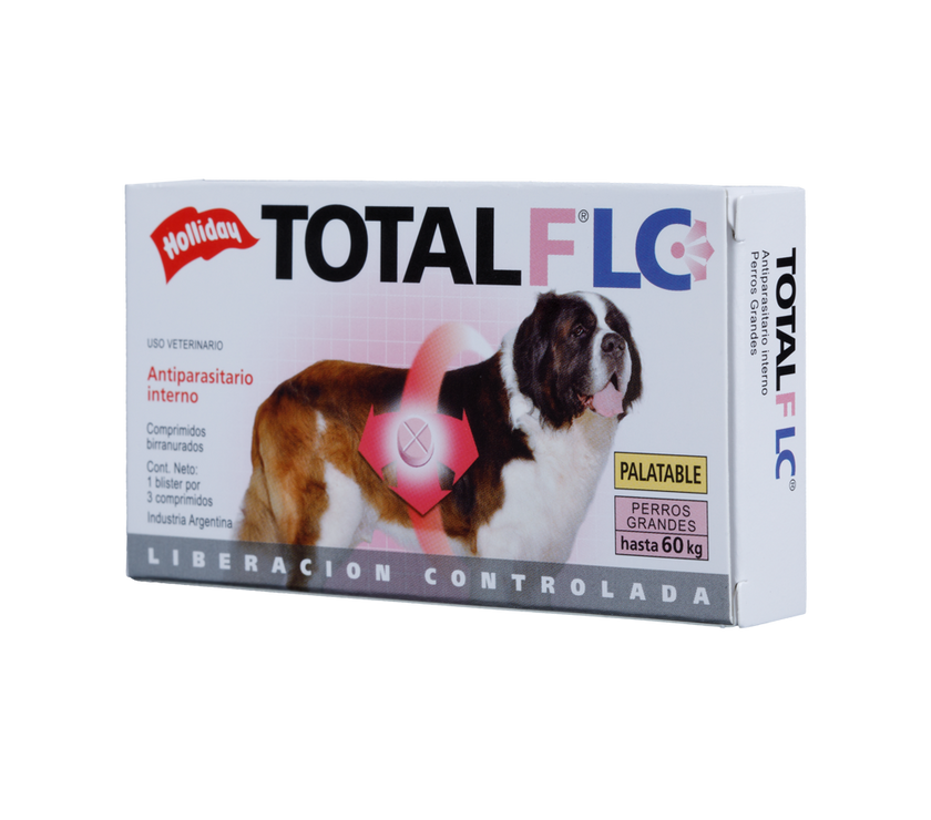 Antiparasitario Interno Total FLC Perro Grande (20,1 a 60 Kg) 3 Tabletas