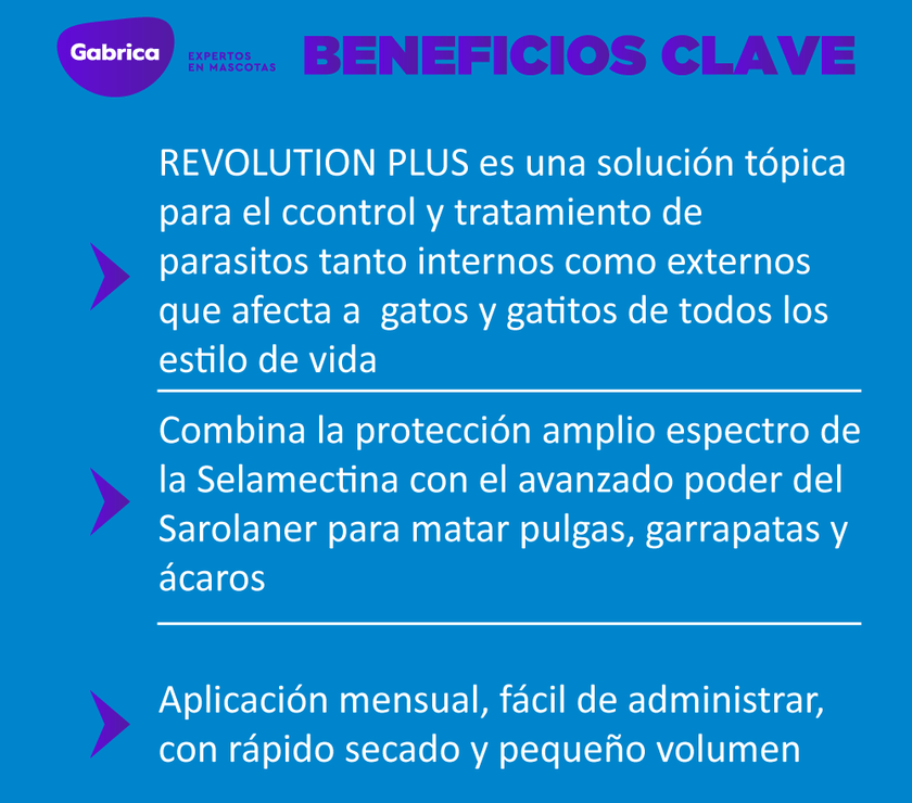 Desparasitante Revolution Plus Gatos 0,25ml TBX1 (1,25 Kg a  2,5 Kg)