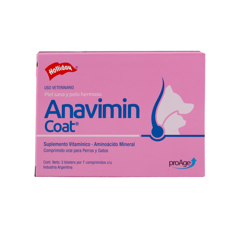 Biomodulador Anavimin coat para Perros y Gatos 21 comprimidos