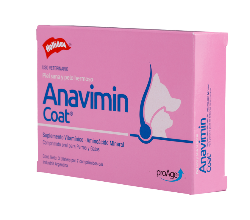 Biomodulador Anavimin coat para Perros y Gatos 21 comprimidos