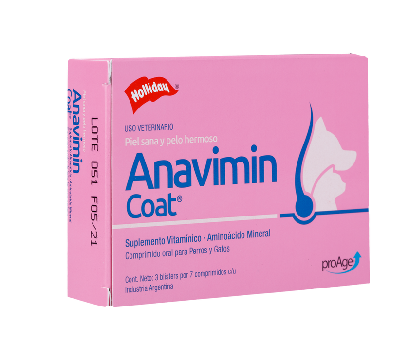 Biomodulador Anavimin coat para Perros y Gatos 21 comprimidos