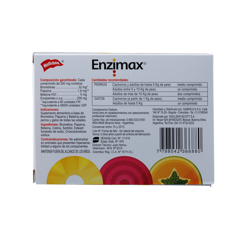 Biomodulador Enzimax para Perros y Gatos 20 Tabletas