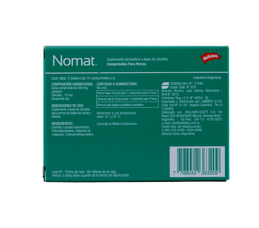 Biomodulador Nomat para Perros 20 Tabletas