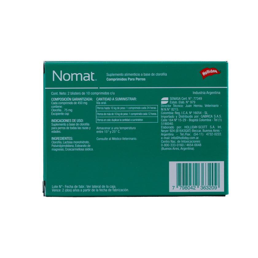 Biomodulador Nomat para Perros 20 Tabletas