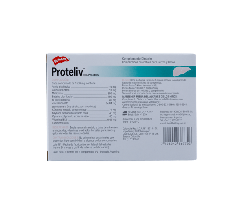 Hepatoprotector para Perros Proteliv 21 comprimidos