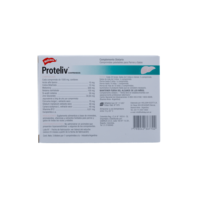 Hepatoprotector para Perros Proteliv 21 comprimidos