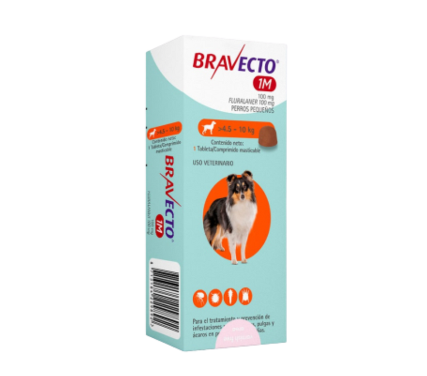 Bravecto 37 Días - Tableta Antipulgas Perros de 4.5 a 10 KG