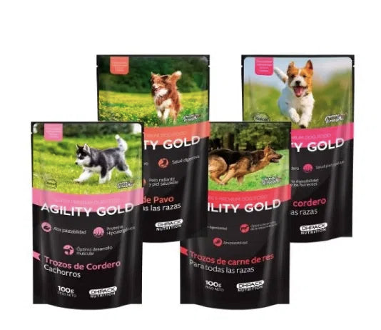 Agility Gold Trozos De Cordero / Pavo / Carne - Pouch - 100 Gr