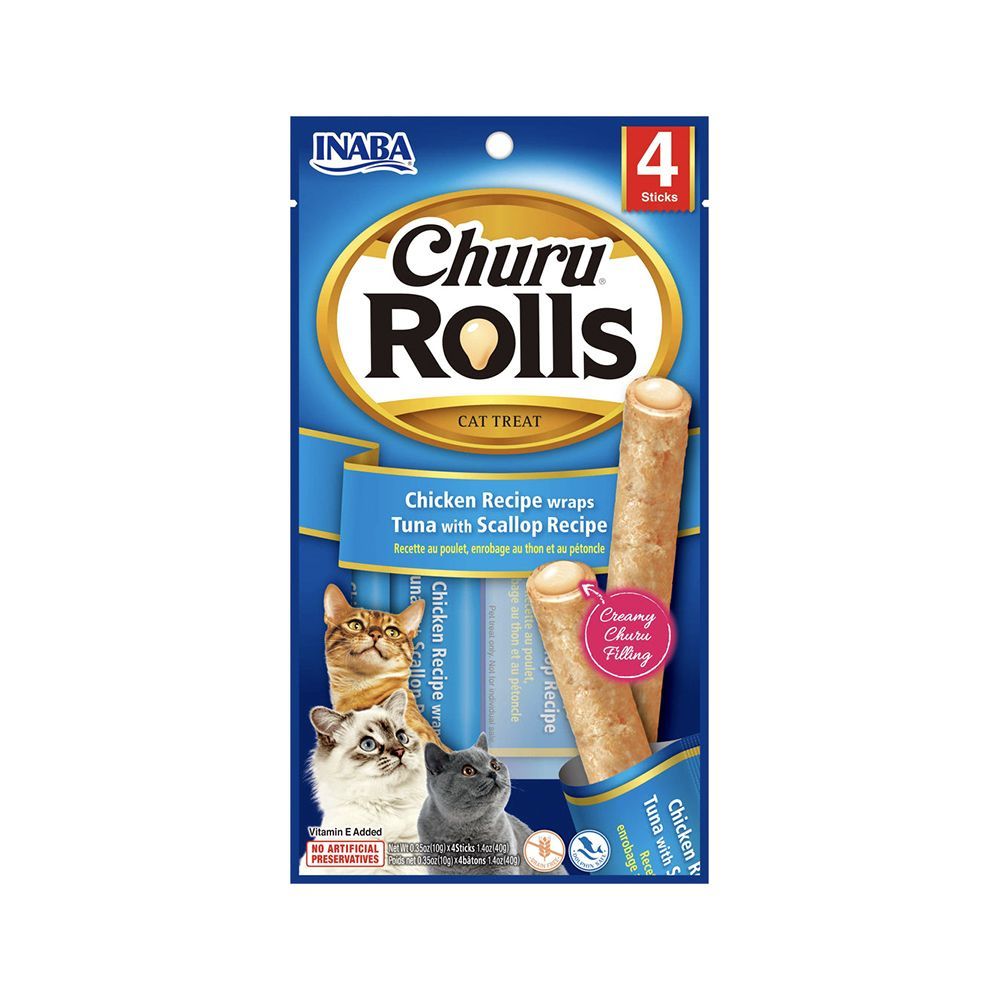 Churu Rolls Cat Scallop Recipe 40 Gr x 4 Und