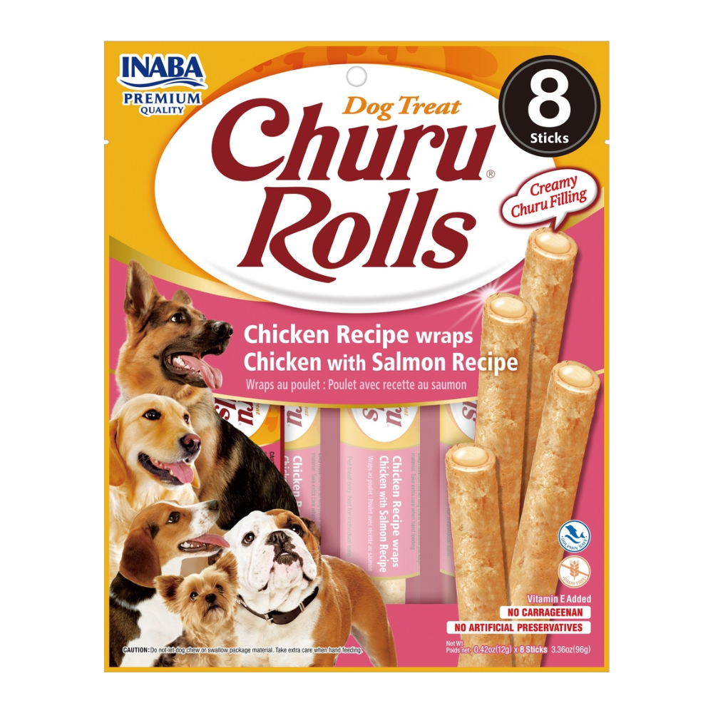Churu Rolls Dog Chicken With Salmon  96 Gr x 8 Und