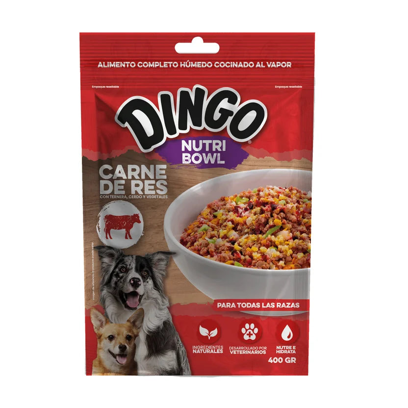 Comida Húmeda Para Perro Dingo Nutri Bowl Carne