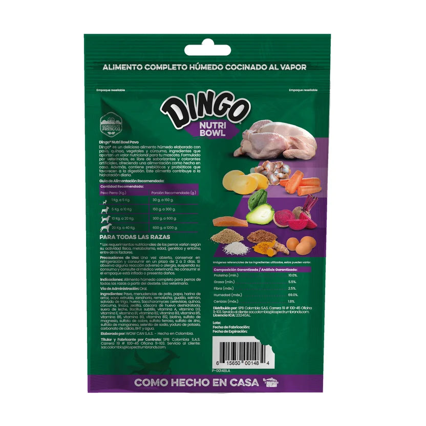 Comida Húmeda Para Perro Dingo Nutri Bowl Pavo