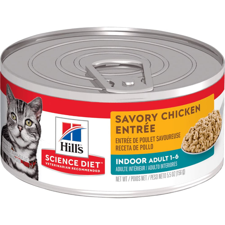 Hill's Indoor alimento húmeda para gato adulto de interiores sabor pollo 5,5 Oz (156g)