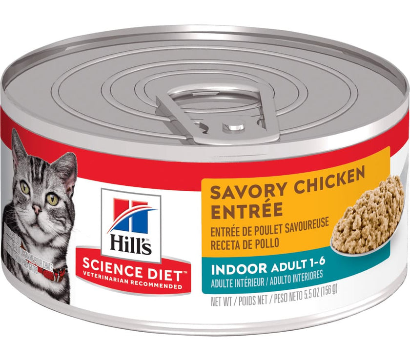 Hill's Indoor alimento húmeda para gato adulto de interiores sabor pollo 5,5 Oz (156g)