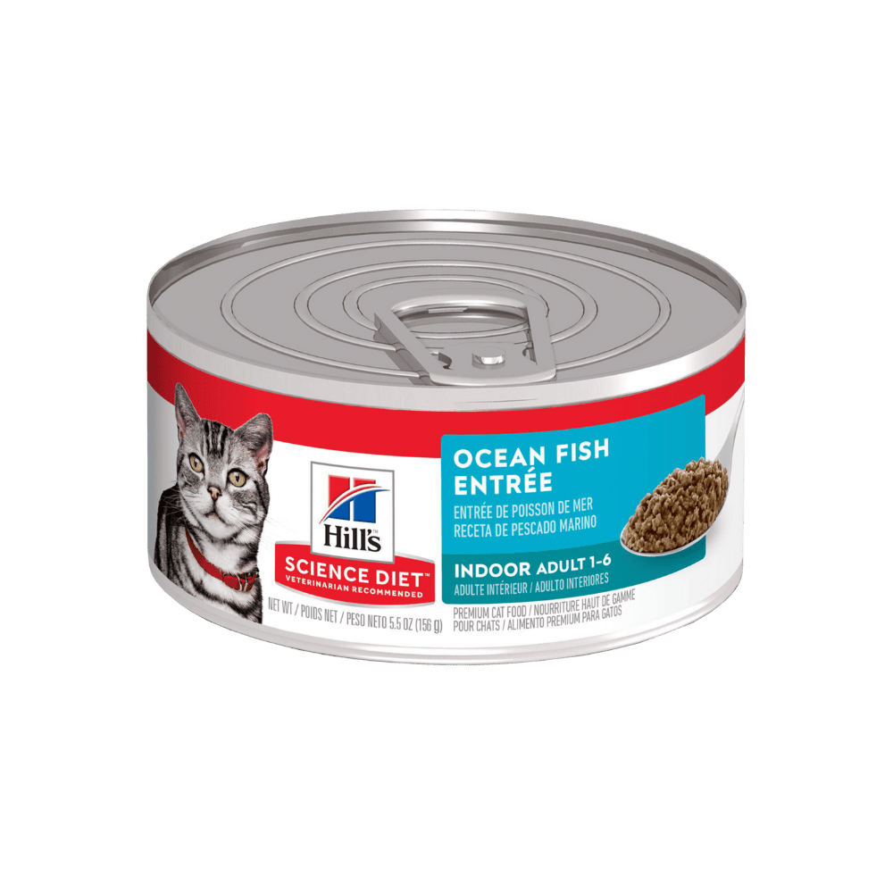 Hill's Indoor alimento húmeda para gato adulto de interiores sabores de mar 5,5 Oz (156g)