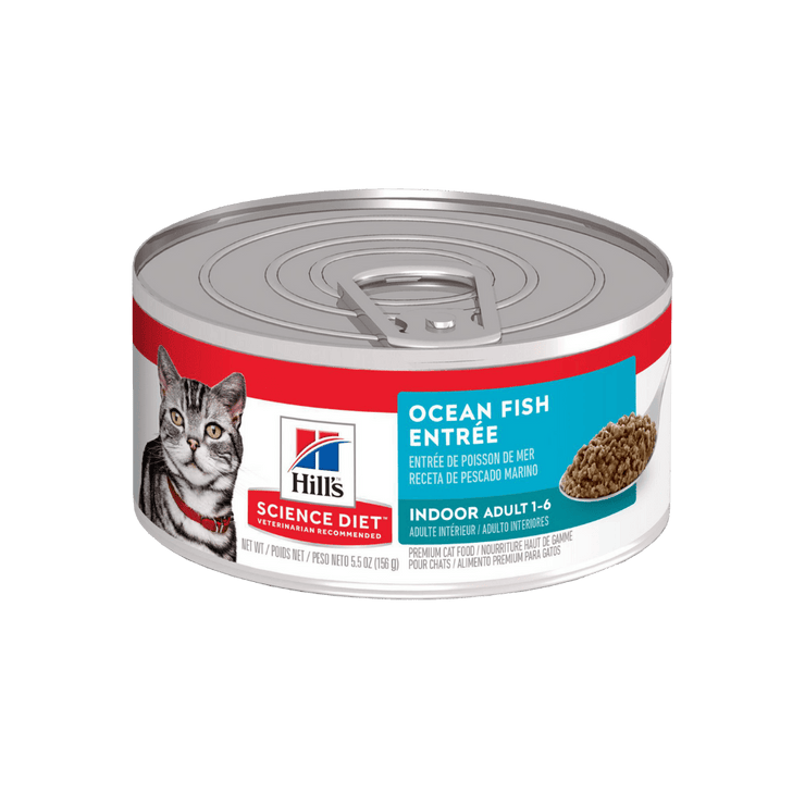 Hill's Indoor alimento húmeda para gato adulto de interiores sabores de mar 5,5 Oz (156g)
