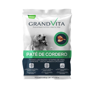 Comida Húmeda para perro Grand Vita paté Cordero 100 Gr