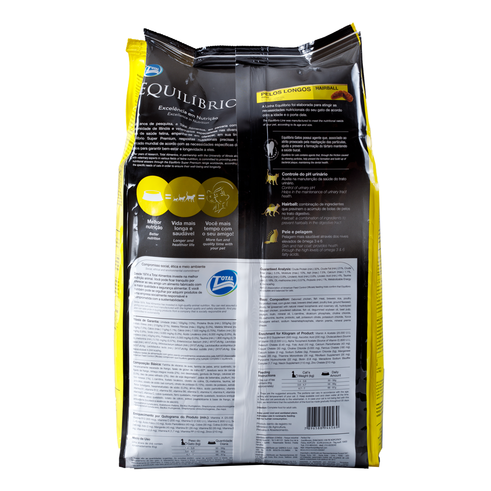 Comida para gato Equilibrio Adulto Pelos Largos 1,5 Kg