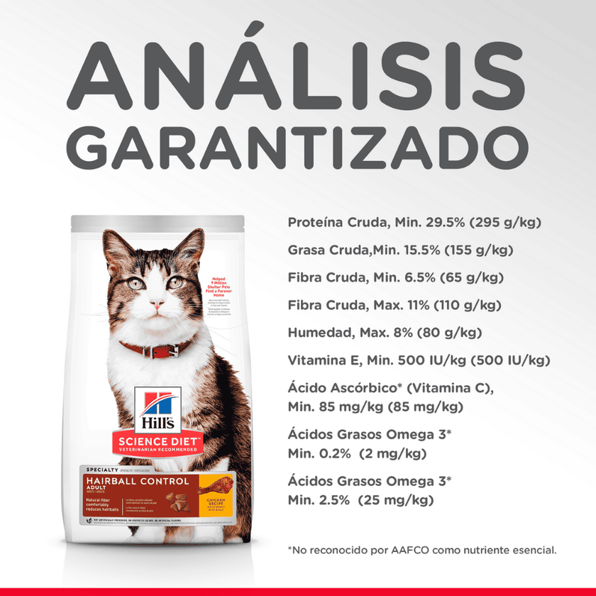Hill's Science Diet comida para gato adulto control de bolas de pelo
