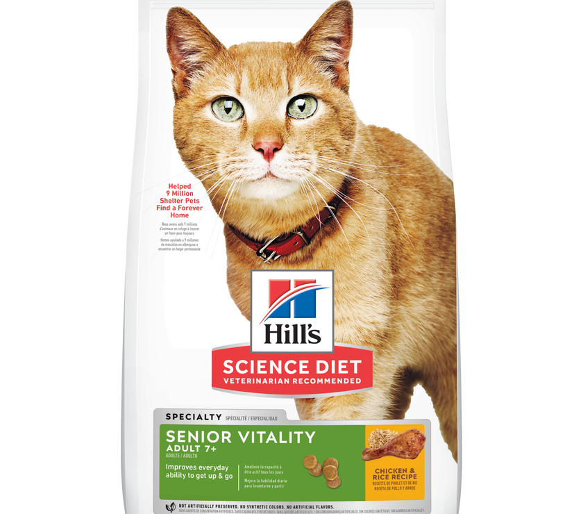 Comida para gato Hills Senior Vitality Adulto + 7 3Lbs