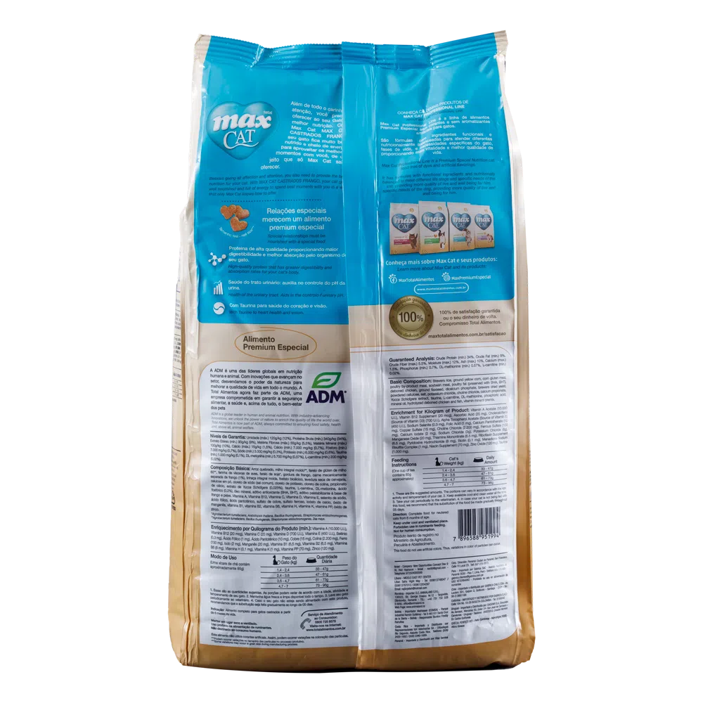 Comida para  gatos Max Cat Castrados 1 Kg