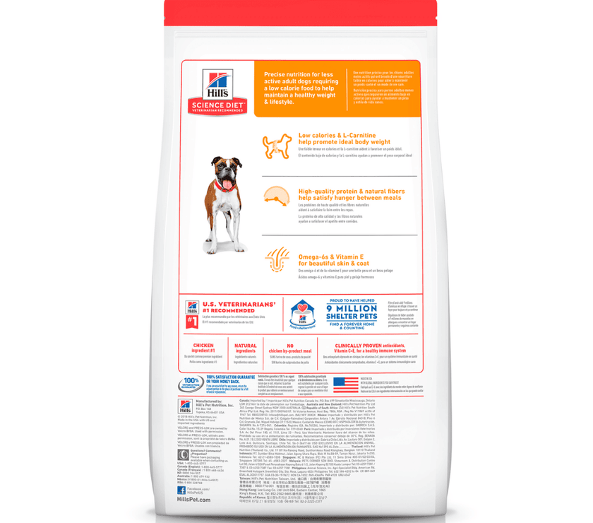 Hill's Science Diet Light comida para perro adulto bajo en calorías 30 Lb (13,6Kg)