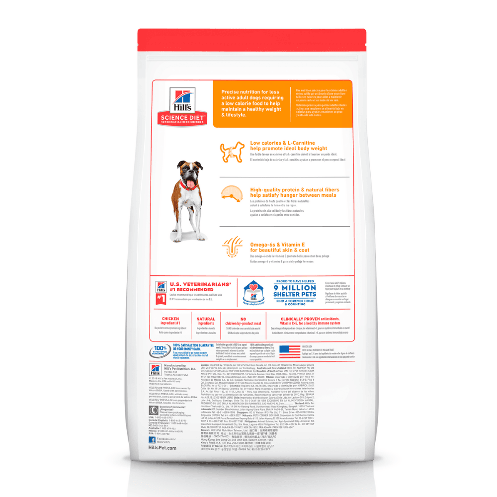 Hill's Science Diet Light comida para perro adulto bajo en calorías 30 Lb (13,6Kg)