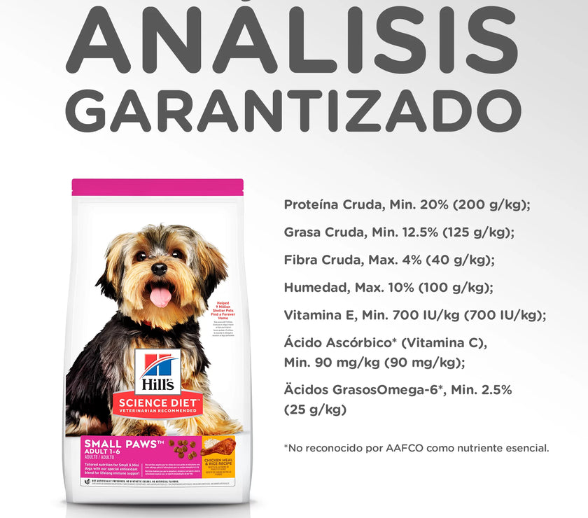 Comida para perros Hills Adulto Razas Miniatura  4,5 Lbs