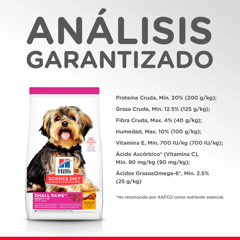 Comida para perros Hills Adulto Razas Miniatura  4,5 Lbs