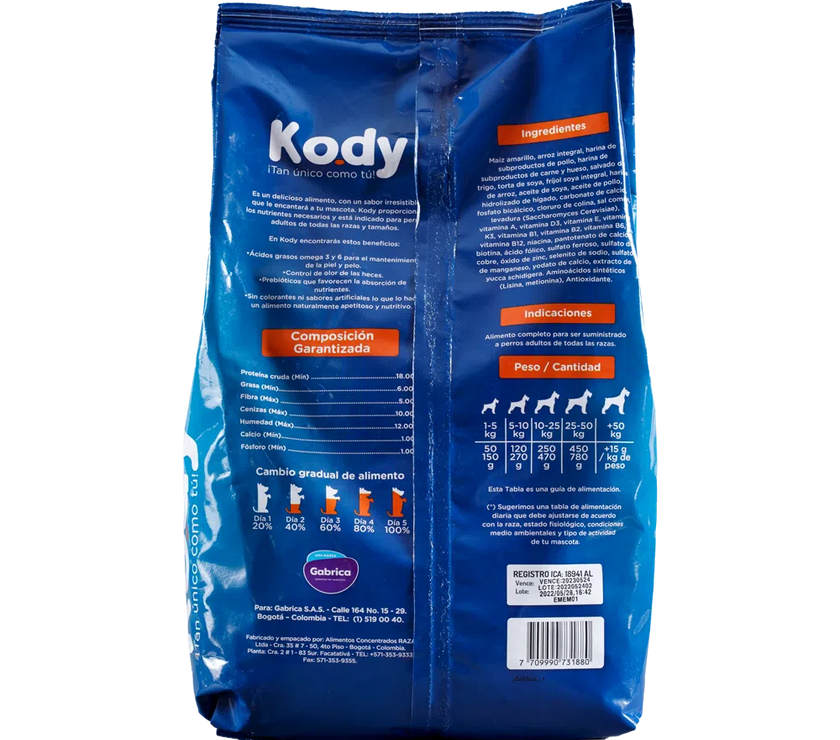 Comida para perro Kody adulto