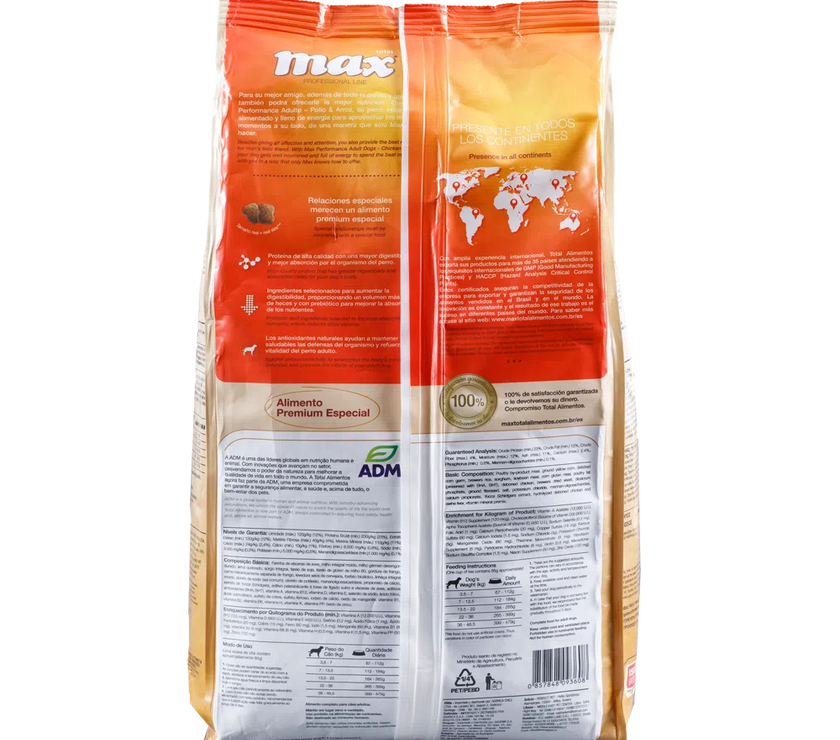 Promoción Comida para perro Max Performance Adulto Pollo 22Kg