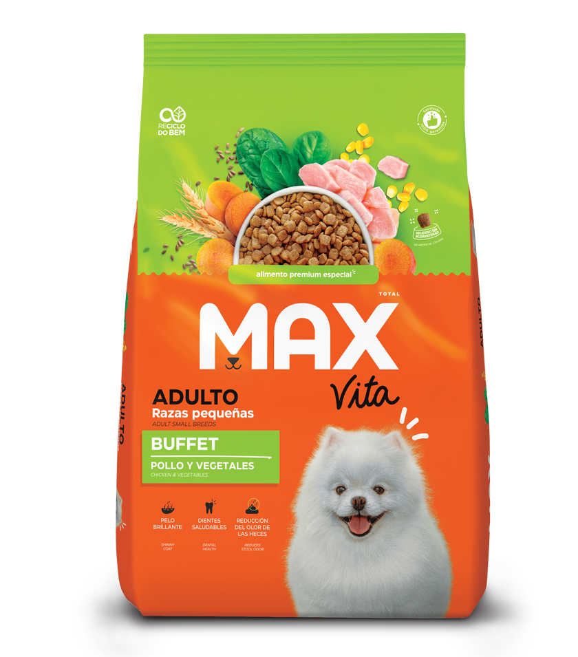Comida Para Perro Max Vita Adulto Buffet Razas Pequeñas Pollo y Vegetales 10kg