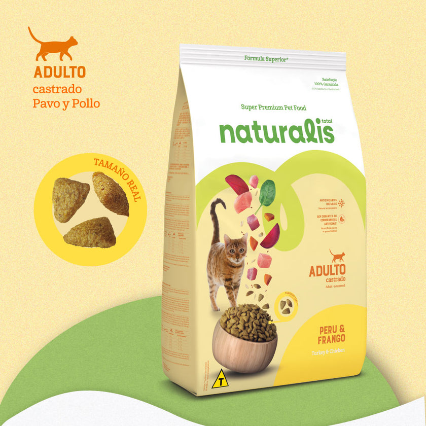 Comida para Gato Naturalis Adulto Castrado Pollo y Pavo