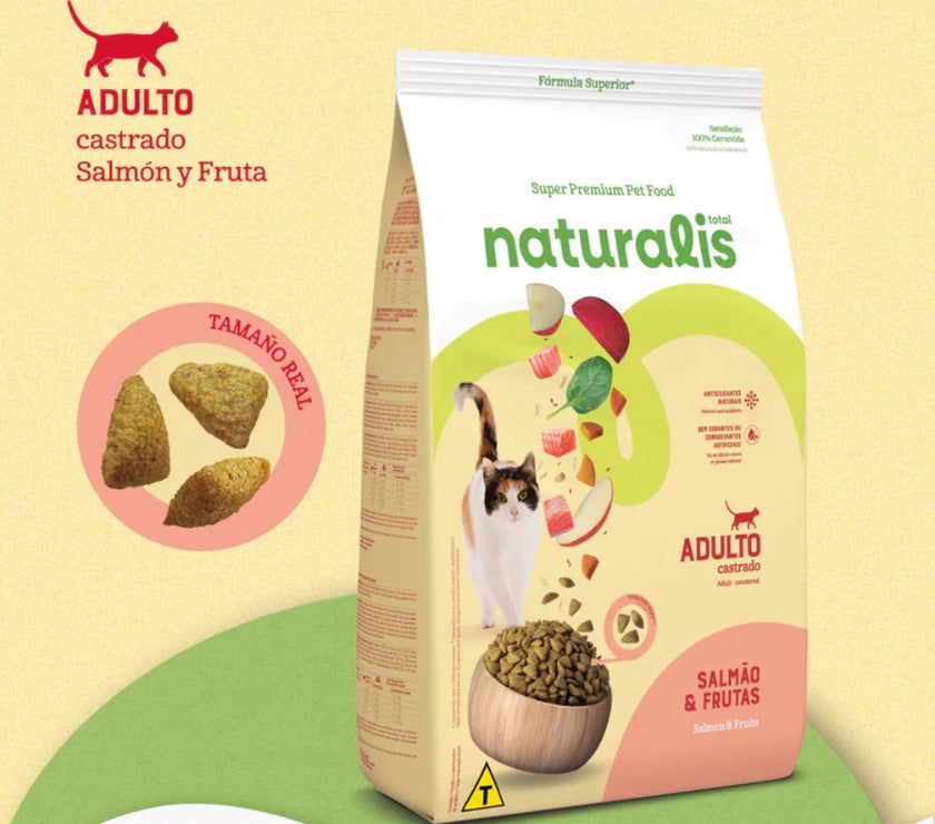 Comida para Gato Naturalis Adulto Castrado Salmon y Frutas 1,5 Kg