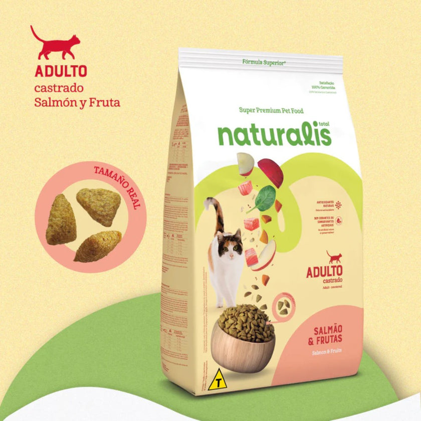 Comida para Gato Naturalis Adulto Castrado Salmon y Frutas 1,5 Kg