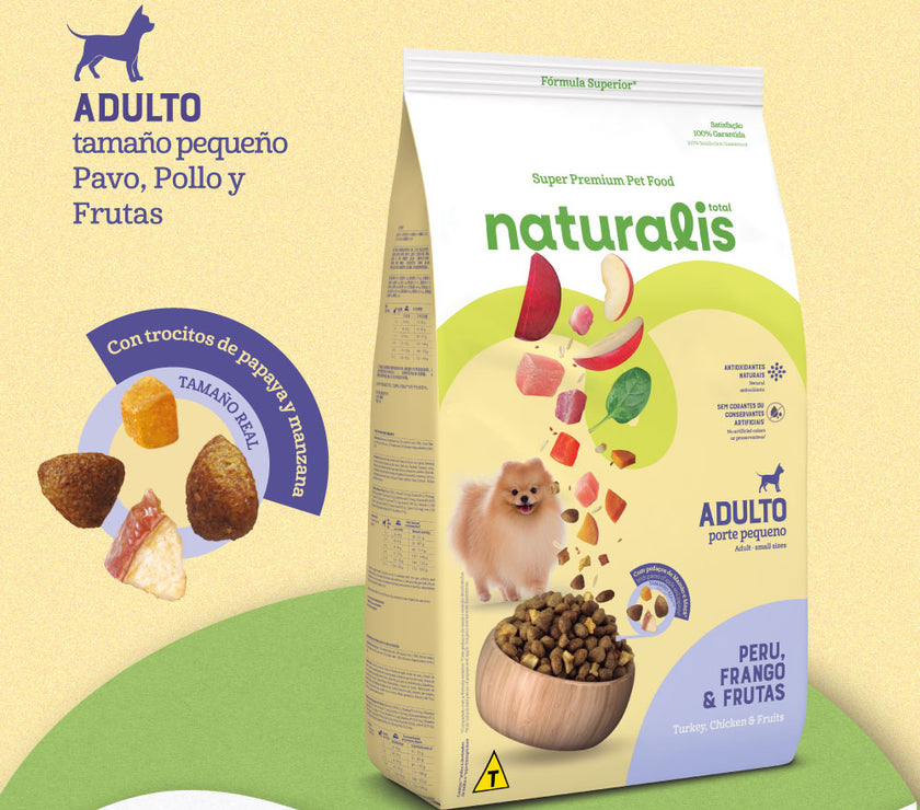 Comida para Perro Naturalis Adulto Raza Pequeña Pollo, Pavo y Frutas 2,5 Kg
