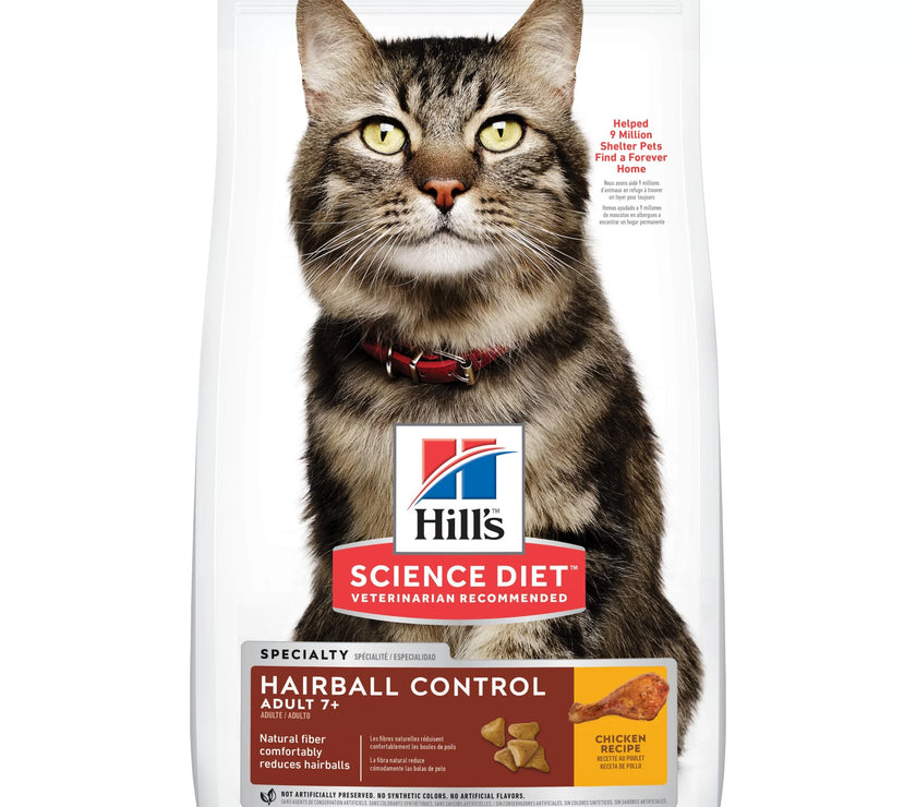 Comida para gato Hills Adulto 7+ Hairball 3,5Lbs