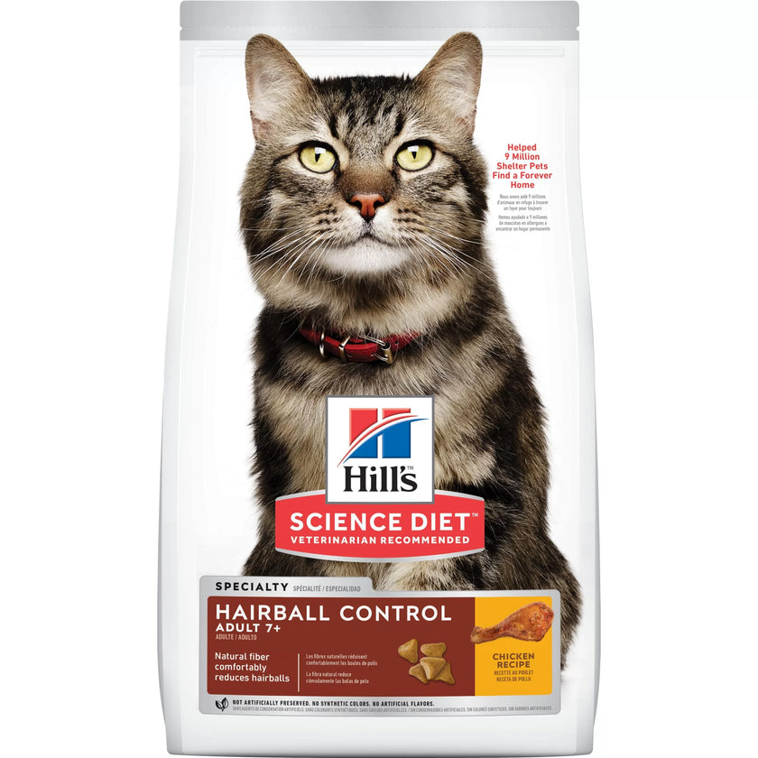 Comida para gato Hills Adulto 7+ Hairball 3,5Lbs